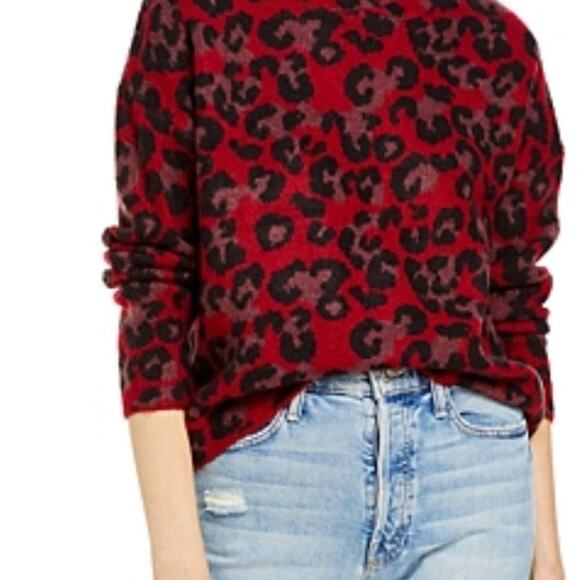 AQUA LEOPARD PRINT HOODIE SWEATER SIZE S - Picture 1 of 4